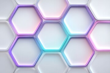 Abstract hexagonal pattern with soft pastel gradient in 3d design