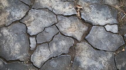 Worn Cement Trail: Cracked and Weathered Stone Path Texture