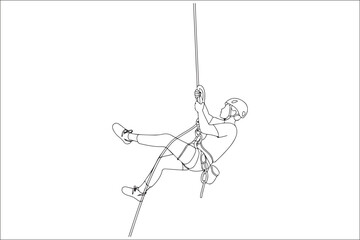 Rappelling Silhouette &ndash; Adventure Climber Outdoor Design