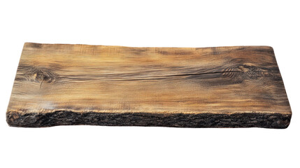 Fototapeta premium Natural wooden serving platter with rustic charm, perfect for display on a white isolate background.