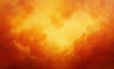 Fototapeta premium Vibrant orange and yellow glowing clouds with a warm, radiant, and uplifting atmosphere