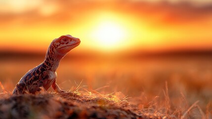 Lizard in Sunset