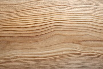 Close-up image of smooth, natural wood grain with flowing, wavy patterns in light brown tones