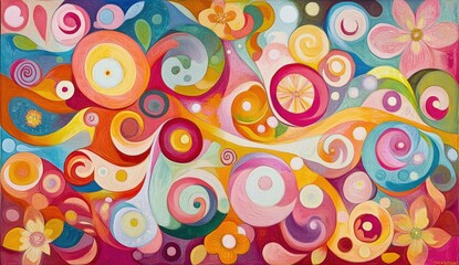 Vibrant abstract floral design