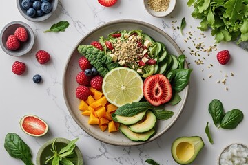 Fresh and Clean Design for Healthy Vitality Advertisement Showcasing Wholesome Ingredients