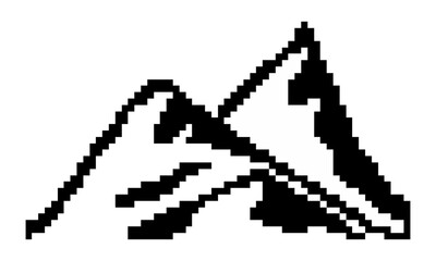 silhouette mountain hill vector pixel art design
