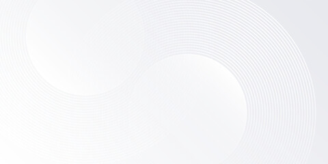 Abstract white background with white circle lines digital future design