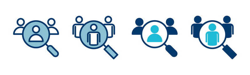 Hiring icon vector isolated on white background. Human resources concept. Recruitment. Search job vacancy icon. Hire. Find people icon