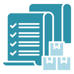 Order List dual tone blue color, mini illustration icon. use for modern concept, print, UI, UX kit, web and app development. Vector related to sales, logistic and ecommerce