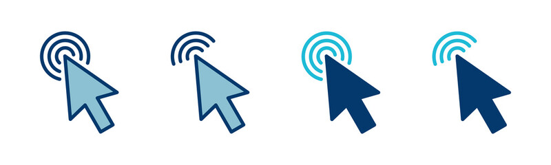 Click icon vector isolated on white background. Cursor icon. Computer mouse click cursor black arrow icons. pointer arrow