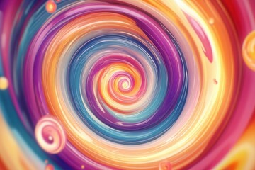 Obraz premium Colorful abstract spiral background full of vibrant hues and dynamic energy, Animated background of colorful abstract spirals in time-lapse Photo