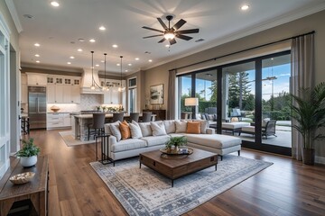 Expert Photographer Showcases Open-Concept Living Space Interiors Using Cutting-Edge Camera Technology for Real Estate Marketing