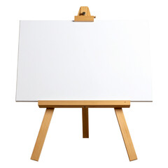 Empty wooden art easel with a blank canvas stand