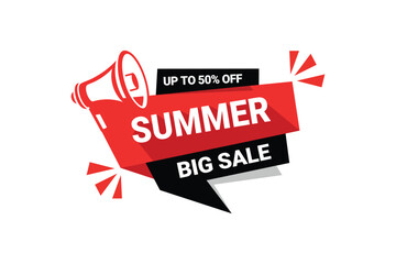 Summer Big Sale Banner Megaphone Discount Promotion Graphic Design