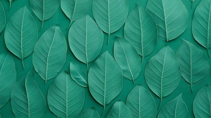 Obraz premium Lush green leaf texture forming a seamless wall background