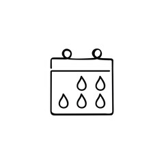 Menstrual Calendar Line Style Icon Design