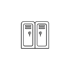 Lockers Line Style Icon Design