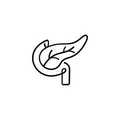 Pancreas Line Style Icon Design