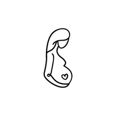 Pregnant Line Style Icon Design