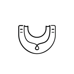 Rugby Tooth Protector Line Style Icon Design