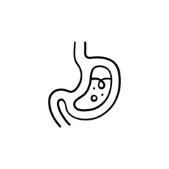 Stomach Line Style Icon Design