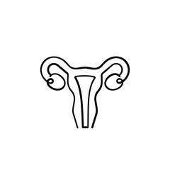 Uterus Line Style Icon Design