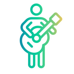 guitar Line Gradient Icon