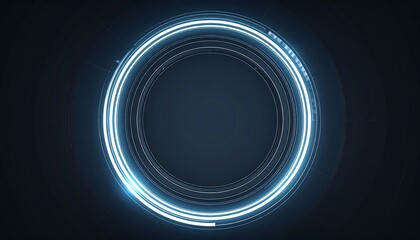Illuminating Blue Circular Light Design. A captivating design with a blue circular light on a dark background, creating a mesmerizing visual. The circle has a bright, radiant glow.