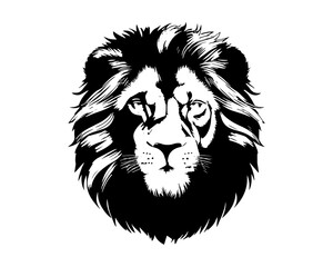 Black Lion Head Silhouette Vector 
Powerful black vector silhouette of a lion’s face. Ideal for animal graphics, nature art, emblem designs, and creative illustrations.

