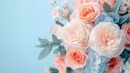 Fototapeta premium Pastel bouquet of soft, romantic florals