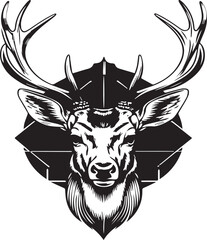 Silhouette Vector of a Deer Face
Black vector deer face silhouette, perfect for wildlife branding, rustic decorations, tattoo art, and outdoor adventure-themed digital illustrations.