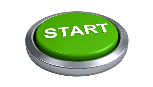 A large green "START" button, inviting action and initiating processes. The button's design is simple and impactful