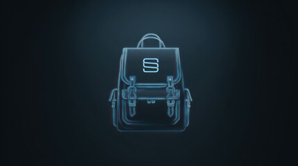 Minimalist abstract elements trendy patterned line backpack has colorful gradient symbolizes adventure, travel, or exploration of young people.