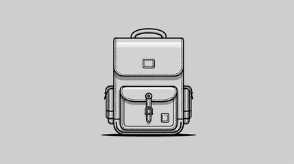 Minimalist abstract elements trendy patterned line backpack has colorful gradient symbolizes adventure, travel, or exploration of young people.