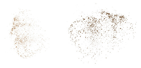 Flying coffee grain texture isolated background design