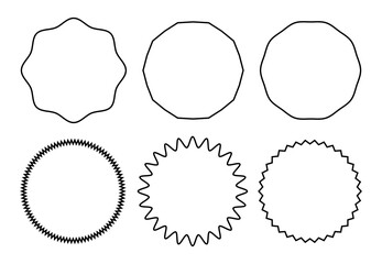 Circular Outline Border Frame Vector Set