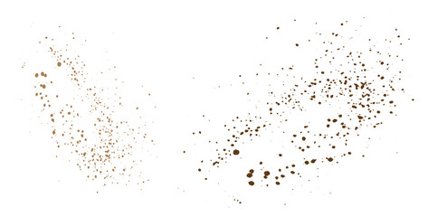 Vector chocolate powder dust particles splash isolated background design