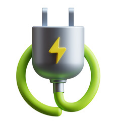 Power plug 3D icon.