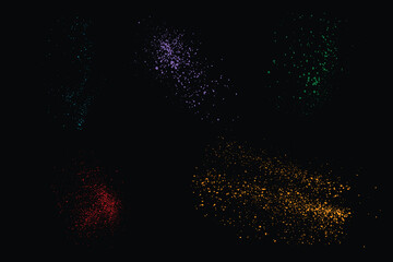 Splash vector isolated yellow, purple, black, blue, green, white, and red blood background collection