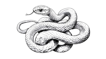 Obraz premium 白黒のヘビのイラストレーション