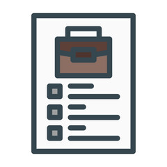 job description. This is a vector single icon with a filled outline style. Suitable for any purpose, such as website design, mobile app design, logo design, pattern design, etc.