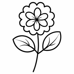 Obraz premium Alchemilla cute flower line art on white Background