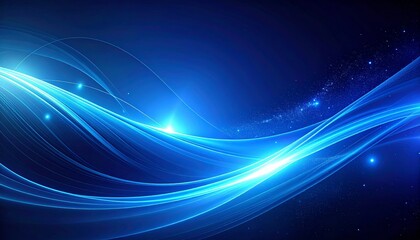 Abstract blue background with flowing light lines
