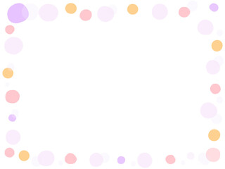 パステルカラーのシンプル手描きの水玉フレーム