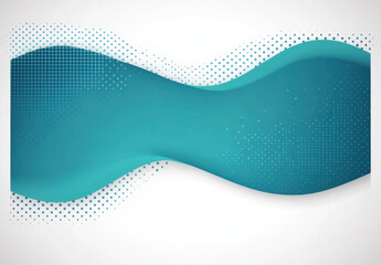 Fototapeta premium Smooth, flowing abstract background featuring teal waves and dotted patterns, creating modern and dynamic visual effect. This design is perfect for various creative projects