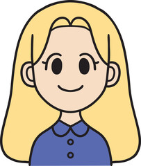 Woman Icon Profile Avatar in Casual Clothes Recolorable