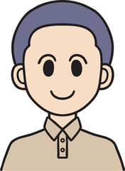 Man Icon Profile Avatar in Casual Clothes Recolorable