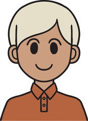 Man Icon Profile Avatar in Casual Clothes Recolorable