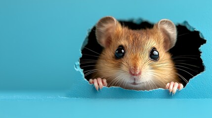 Mouse Peeking Through a Hole