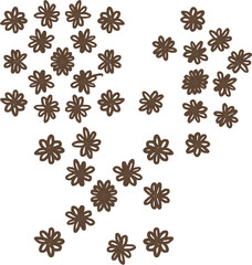 Flowers element abstract ornament watercolor design drawing brush